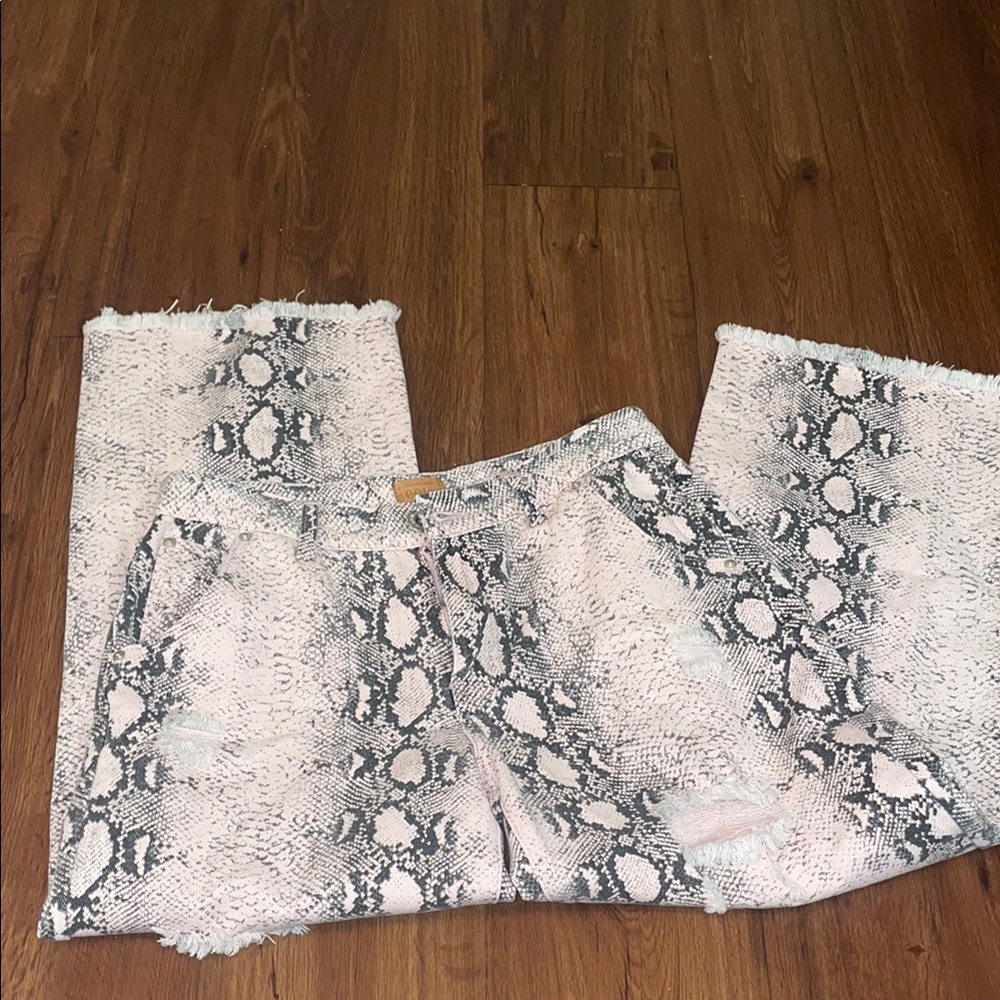POL Pink Flare Wide Leg Jeans